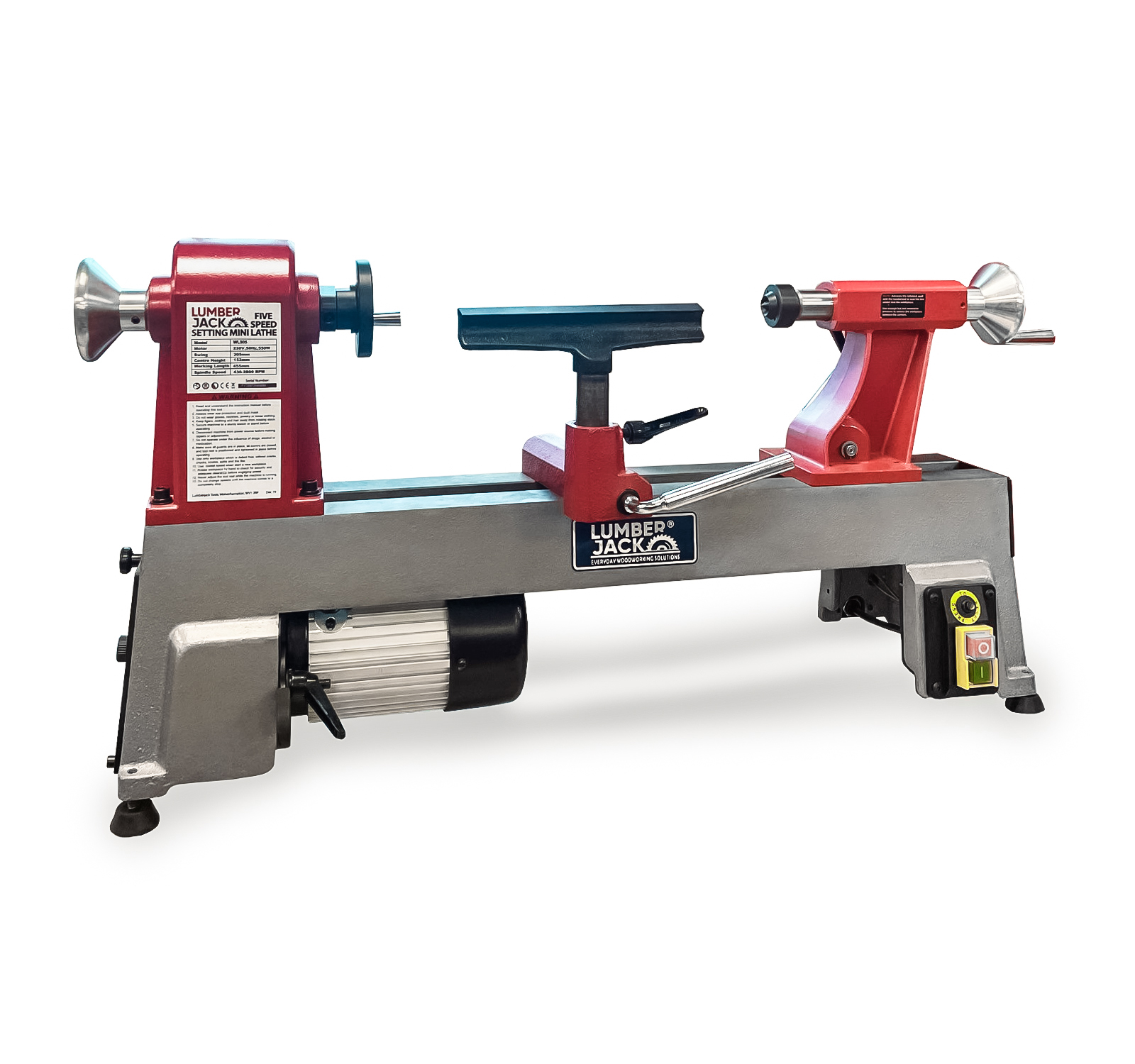 Lumberjack 12 Inch 5 Speed Cast Iron Mini Wood Lathe
