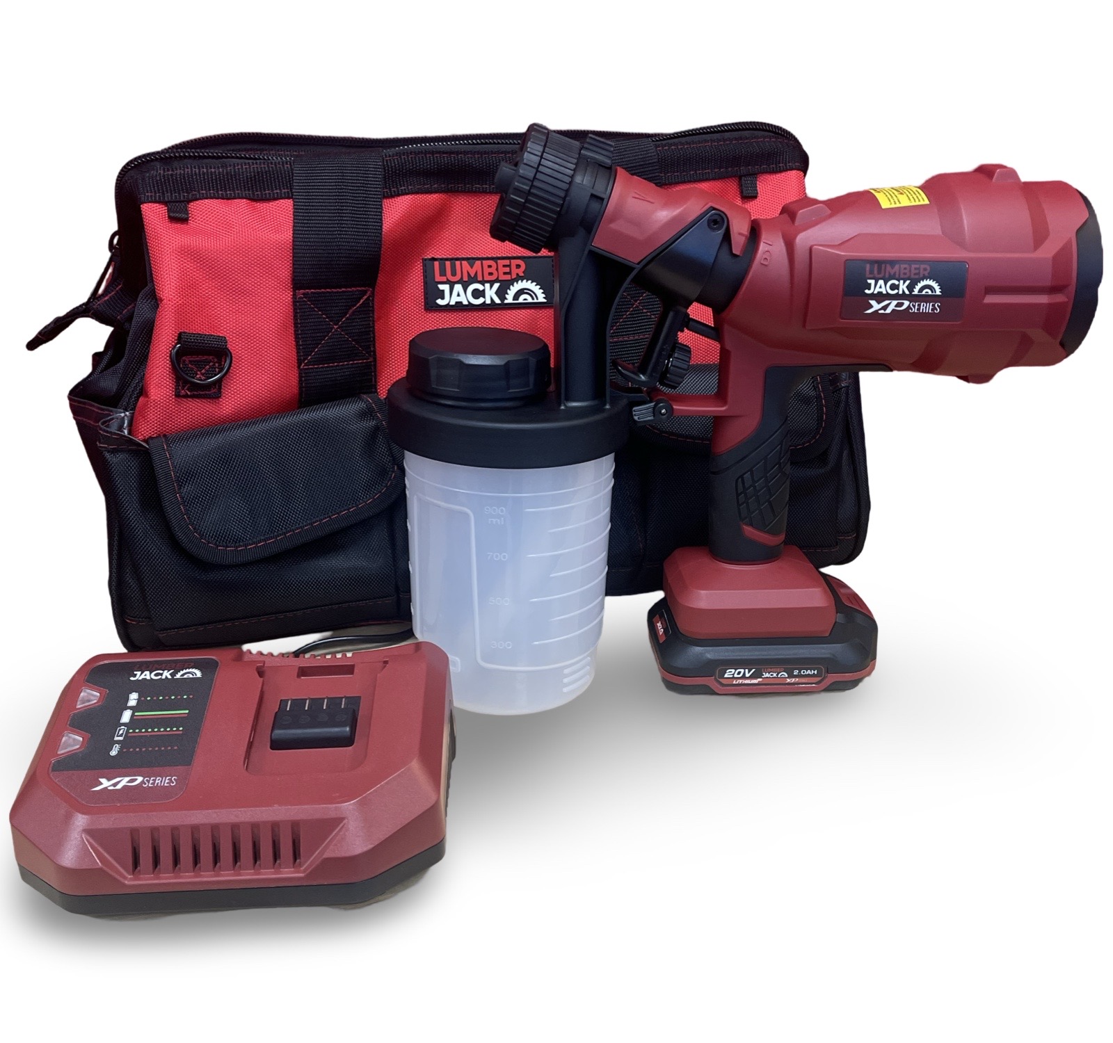 Lumberjack 20V Spray Gun 1x 2Ah Battery, Fast Charger & Carry Bag