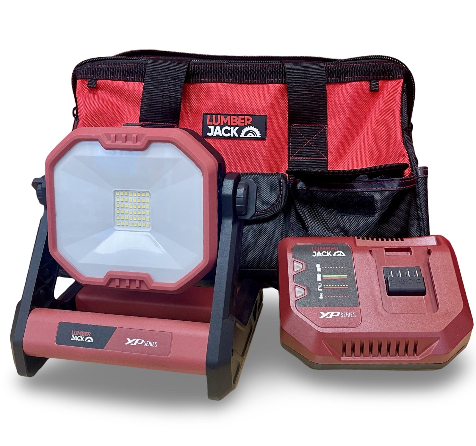 Lumberjack 20V Work Light 1x 4Ah Battery, Fast Charger & Carry Bag