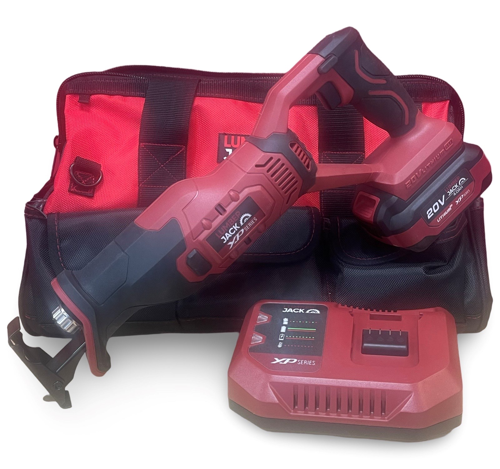 Lumberjack 20V Reciprocating Saw 1x 4Ah Battery, Fast Charger & Carry Bag