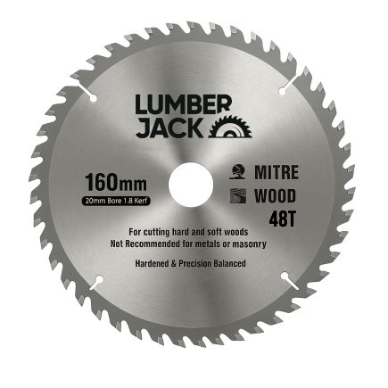 Lumberjack 160mm 48T Trade Circular Saw Blades 20mm Bore