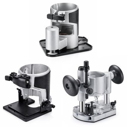 Lumberjack Router Base Kit Plunge, Tilt & Offset Bases for 1/4 Inch Trim Routers