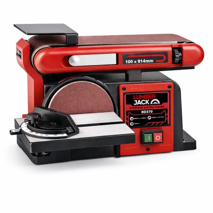 Lumberjack Belt & Disc Bench Top Sander Linisher Heavy Duty Cast Iron Base