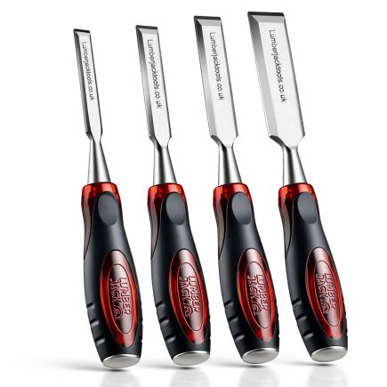 Lumberjack 4 Piece Chisel Set Bevel Edge With Strike Through Cap