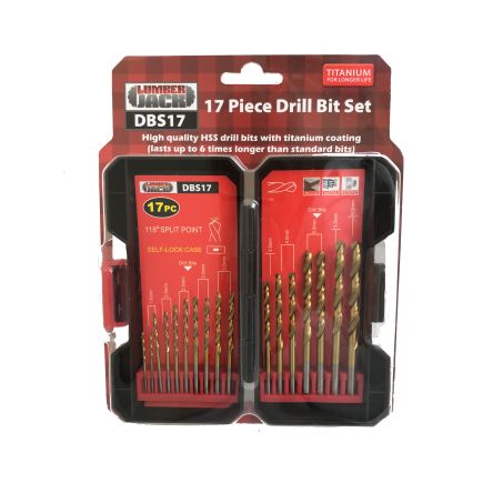 Lumberjack 17 Piece Drill Bit Set HSS Masonry Metal Bits