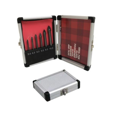 Lumberjack Tile Glass Ceramic Porcelain 6 Piece Drill Bit Set in Metal Case 3mm - 10mm