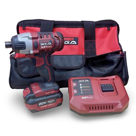Lumberjack 20V Impact Driver 1x 4Ah Battery, Fast Charger & Small Carry Bag