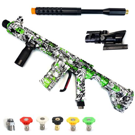 Autojack SKULL High Power 5000 PSI Pressure Washer Gun with Extension Wand, Replica Rifle Inspired Design Includes Telescopic Sight, Quick Release Coupling & M22 Adapter