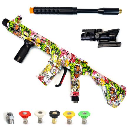 Autojack TIGER High Power 5000 PSI Pressure Washer Gun with Extension Wand, Replica Rifle Inspired Design Includes Telescopic Sight, Quick Release Coupling & M22 Adapter
