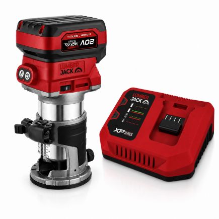 Lumberjack 20V Cordless Palm Router Kit with 4.0Ah Battery & Fast Charger
