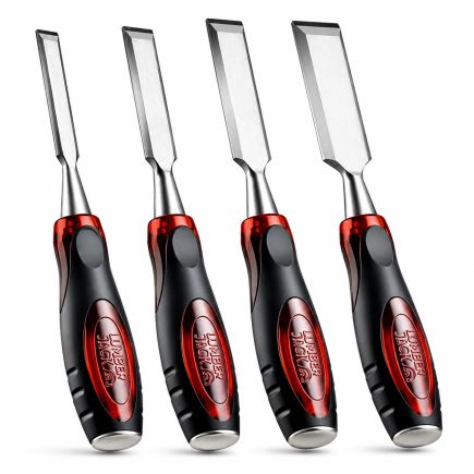 Lumberjack 4 Piece Chisel Set Bevel Edge With Strike Through Cap