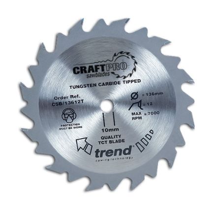 Trend CSB/16524TC Craft Saw Blade 165 x 24 Teeth x 15.88 Thin