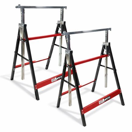 Lumberjack 2 x Lumberjack Folding Work Horse Trestle Saw Adjustable Height Stand 150kg Each