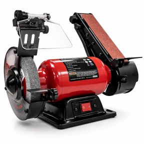 Lumberjack 150mm Bench Grinder with 50mm Belt Sander & LED Work Light