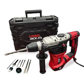 Lumberjack SDS Rotary Hammer Drill 1050W with Drill Bits and Chisel Included