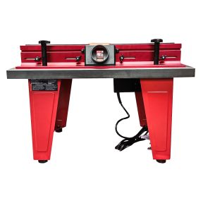 Lumberjack PRO SERIES Cast Iron Router Table With A One Piece Aluminium Fence & Compact Leg Stand
