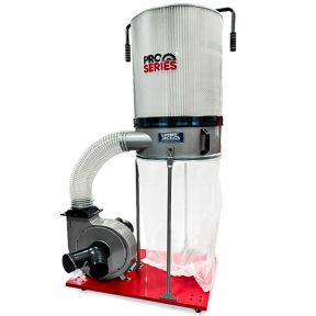 Lumberjack PRO SERIES 1500W Single Bag Dust Collector 203L Filtration 1 Micron Particles Includes Wheels