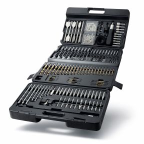 Lumberjack Drill Bit Set 205 Piece HSS Masonry Metal Wood Flat Pozi Bits & Case