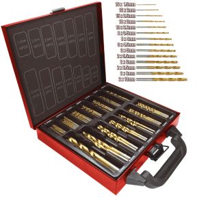 Lumberjack High Quality 99 Piece Titanium Coated HSS Drill Bits Set