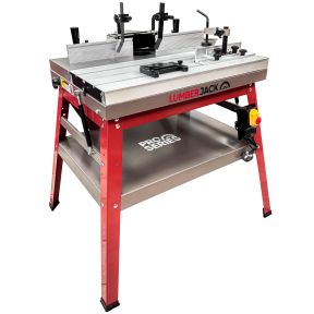Lumberjack PRO SERIES Router Table with Heavy-Duty Cast Iron Workbench with Sliding & Tilting Table