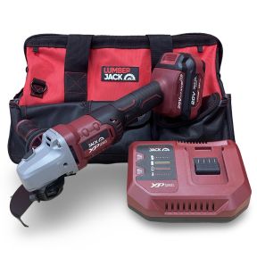 Lumberjack 20V Angle Grinder 1x 4Ah Battery Fast Charger & Small Carry Bag