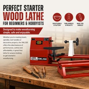 Lumberjack 350mm Starter Wood Lathe Variable Speed Woodturning Tool