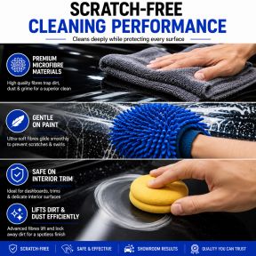 Autojack Car Cleaning Kit 20 Piece Automotive Care Set For Interior & Exterior, Includes Storage Bag