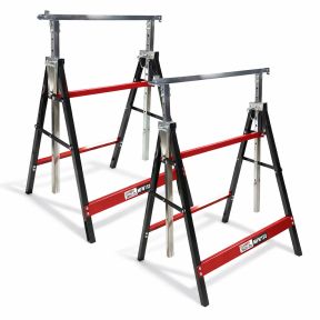 Lumberjack 2 x Lumberjack Folding Work Horse Trestle Saw Adjustable Height Stand 150kg Each