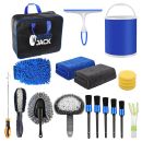Autojack Car Cleaning Kit 20 Piece Automotive Care Set For Interior & Exterior, Includes Storage Bag