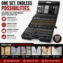 Lumberjack Drill Bit Set 205 Piece HSS Masonry Metal Wood Flat Pozi Bits & Case