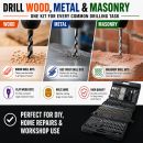Lumberjack Drill Bit Set 205 Piece HSS Masonry Metal Wood Flat Pozi Bits & Case