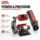 Lumberjack 150mm Bench Grinder with 50mm Belt Sander & LED Work Light
