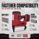 Lumberjack Cordless 20V XPSERIES Nail & Staple Gun Kit Fast Charger and 2Ah Battery with Case