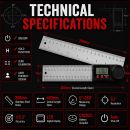 Lumberjack Digital LCD Angle Finder Stainless Steel Rule Trend 200mm Ruler 360 Degree Gauge