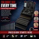 Lumberjack 300Pc HSS Drill Bit Set for Masonry Metal Wood Flat Pozi Bits in Case