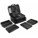Lumberjack 300Pc HSS Drill Bit Set for Masonry Metal Wood Flat Pozi Bits in Case