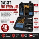 Lumberjack 46 Piece Drill Bit Set HSS Metal Wood Plastic Masonry