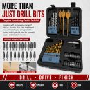 Lumberjack 46 Piece Drill Bit Set HSS Metal Wood Plastic Masonry