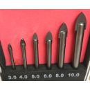 Lumberjack Tile Glass Ceramic Porcelain 6 Piece Drill Bit Set in Metal Case 3mm - 10mm