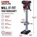 Lumberjack 16mm Bench Top Drill Press 12 Speed Electric Pillar Drills