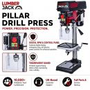 Lumberjack 16mm Bench Top Drill Press Digital Variable Speed Electric Pillar Drills