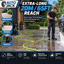Autojack High Pressure Washer Hose 65FT 20M 2150 PSI Power Wash Replacement with M22 14mm Coupler & Adapters