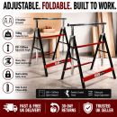 Lumberjack 2 x Lumberjack Folding Work Horse Trestle Saw Adjustable Height Stand 150kg Each