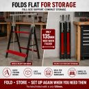 Lumberjack 2 x Lumberjack Folding Work Horse Trestle Saw Adjustable Height Stand 150kg Each