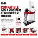 Lumberjack PRO SERIES 57 Litre Dust Extractor 750W Single Bag Collector with Floor Cleaner Attachment and Swivel Castors