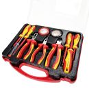 Lumberjack 11PCS VDE Insulated Electricians Tool Set, Includes Pliers Screwdrivers Wire Stripper Electrical Tester & Tapes