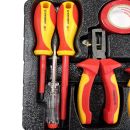 Lumberjack 11PCS VDE Insulated Electricians Tool Set, Includes Pliers Screwdrivers Wire Stripper Electrical Tester & Tapes