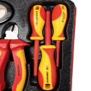 Lumberjack 11PCS VDE Insulated Electricians Tool Set, Includes Pliers Screwdrivers Wire Stripper Electrical Tester & Tapes