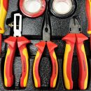 Lumberjack 11PCS VDE Insulated Electricians Tool Set, Includes Pliers Screwdrivers Wire Stripper Electrical Tester & Tapes