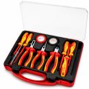 Lumberjack 11PCS VDE Insulated Electricians Tool Set, Includes Pliers Screwdrivers Wire Stripper Electrical Tester & Tapes